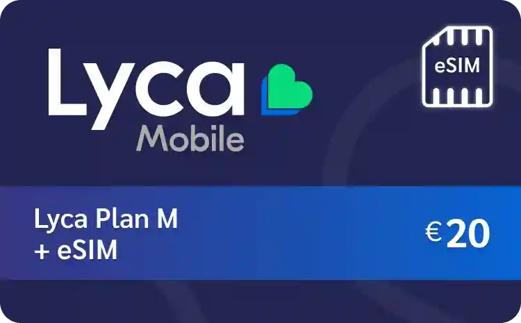 Lyca eSIM + Plan M €20