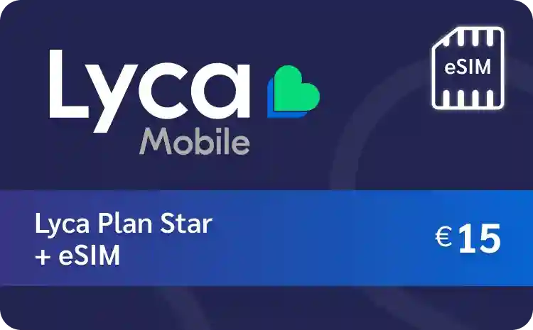 Lyca eSIM + Plan Star €15